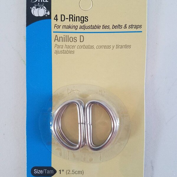 Silver 1" D Rings - Set of 4