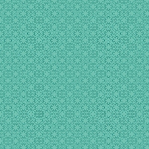 May include: A teal blue background with a repeating pattern of small, intricate, dark teal green circles and loops.