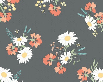 Sunshine and Sweet Tea - Main Print Steel Gray - by Amanda Castor of Material Girl Quilts for Riley Blake Designs