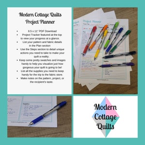 Printable Quilt Project Planner by Modern Cottage Quilts - Etsy