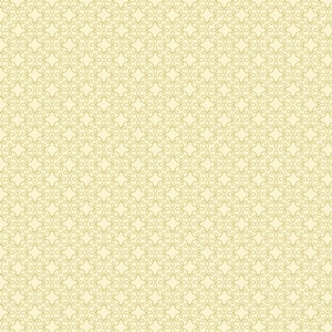 May include: A seamless pattern featuring a repeating design of interconnected, stylized floral shapes in a soft, muted gold color. The background is a pale, creamy yellow, creating a subtle contrast.