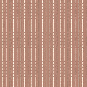 Puede incluir: Un patrón sin costuras con líneas verticales de pequeñas formas festoneadas blancas sobre un fondo marrón sólido.