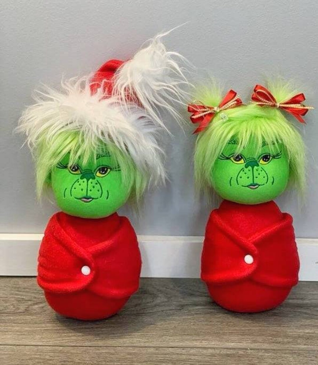 Grinch Inspired Swaddle Baby Christmas Doll Christmas Gift Swaddle Baby