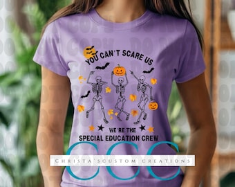 Kann uns nicht erschrecken Spezialpädagogik Halloween PNG: Skelette Kürbisse Design (Digitaler Download)