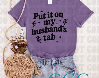 Husband's Tab PNG - Lustige gewellte Text-Shirt-Grafik (Digitaler Download)