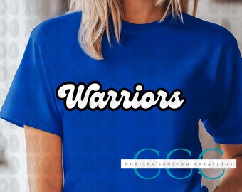 Krieger Script PNG: Retro Team Spirit Shirt Design (Digitaler Download)