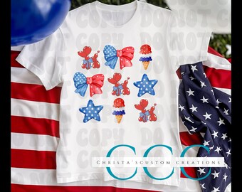 Heißer Ballon Hund PNG: 4th of Jul Stars & Eis (Digital Download