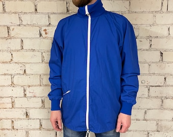 Vintage 80s 90s Style Sport Windbreaker by Ramah Hamar Blue Color Size L  / 52