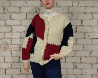 Winter Sweater / Women's Cardigan / Handmade Sweater / Knitted Jumper / Size S/M / Gift for her
