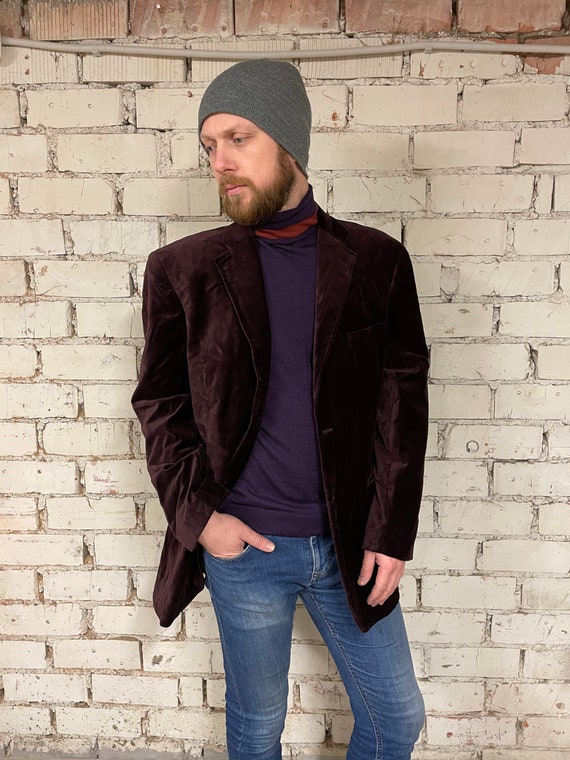 Men's Velvet Blazer / Suede Jacket / Wedding Men's