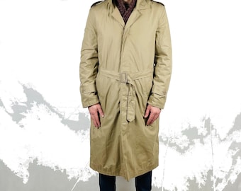 Vintage 90s Trenchcoat in Khaki: Klassische Herrenoberbekleidung, Größe M