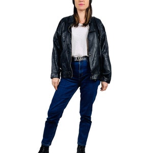 Blouson en cuir, Blouson en cuir noir, Blouson femme vintage, Blouson court en cuir, Blazer en cuir, Blouson motard, Blouson court automne, Taille M