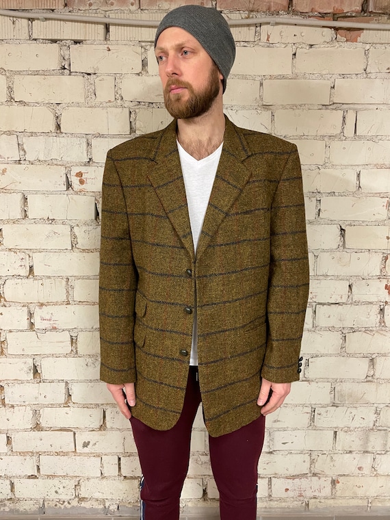 Vintage Men's Blazer / Striped Blazer / Wool Suit