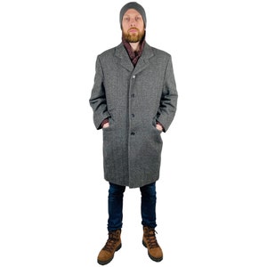 Winter Coat, Vintage Classic Coat, Wool Overcoat, Men&#39;s Overcoat, Heine Overcoat, Grey Color Overcoat, Formal Event Overcoat, Wool Coat