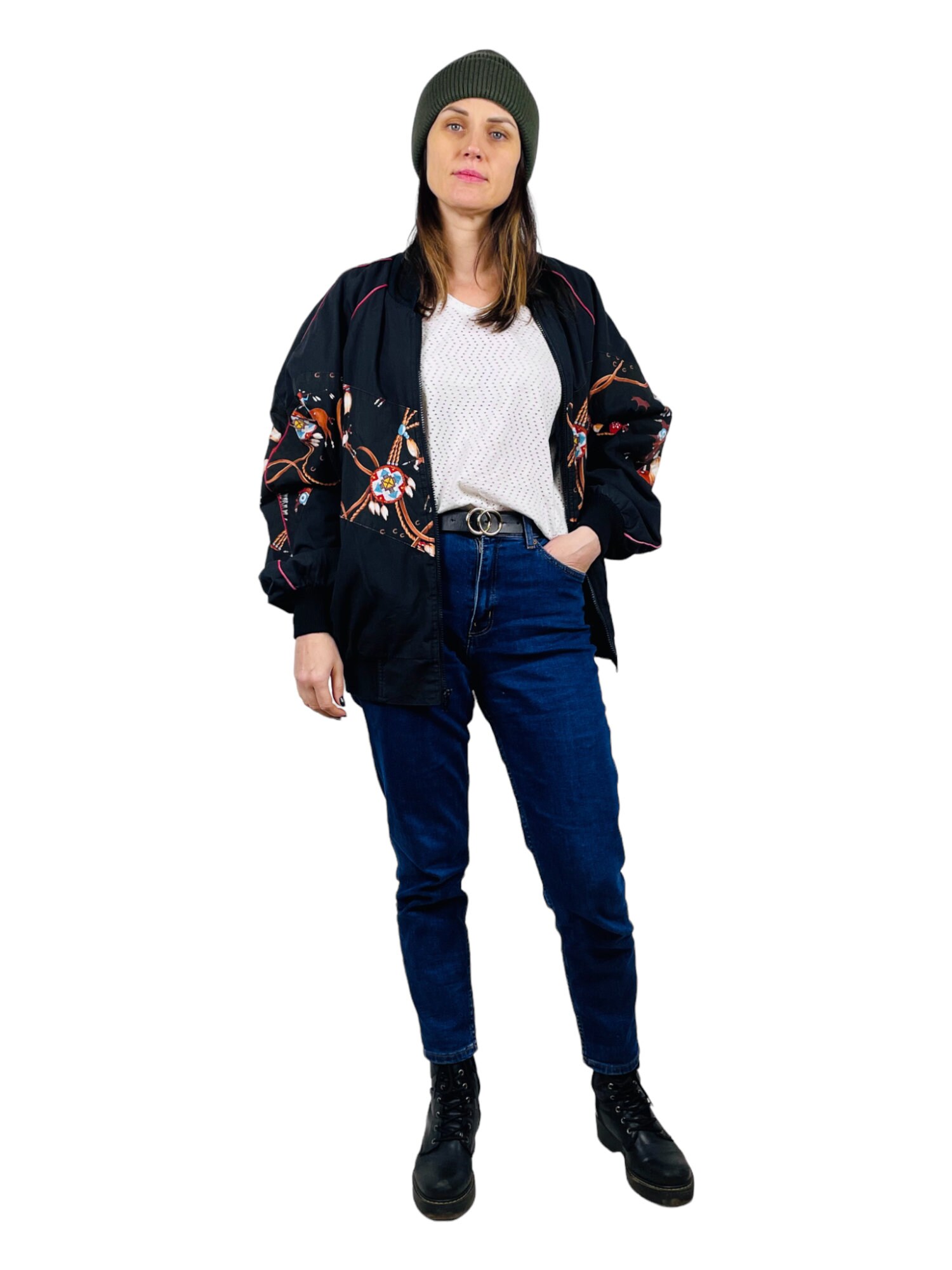 Vintage Bomber, Vintage Short Jacket, 90s Unisex Bomber