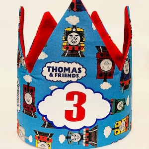 train crown / train birthday party / Fabric crown/ personalized crown / Birthday party Hat / Custom Crown / Kids Crowns