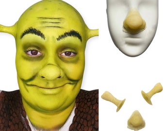 shrek nose and ears prosthetics - liquid latex - character prosthetics - cosplay - SFX makeup - shrek character