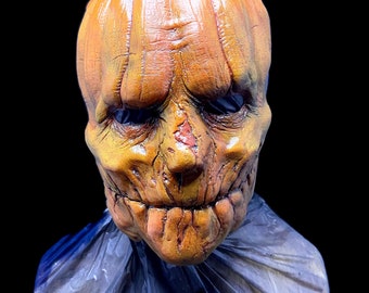 Scary Latex Pumpkin Mask - Halloween Horror Face