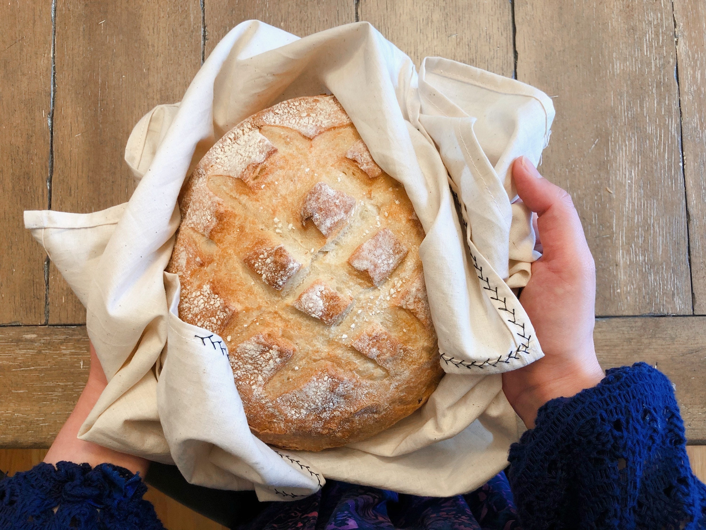 Cloth Bread Keeper Bread Bag Muslin Bread Wrappingzero Etsy