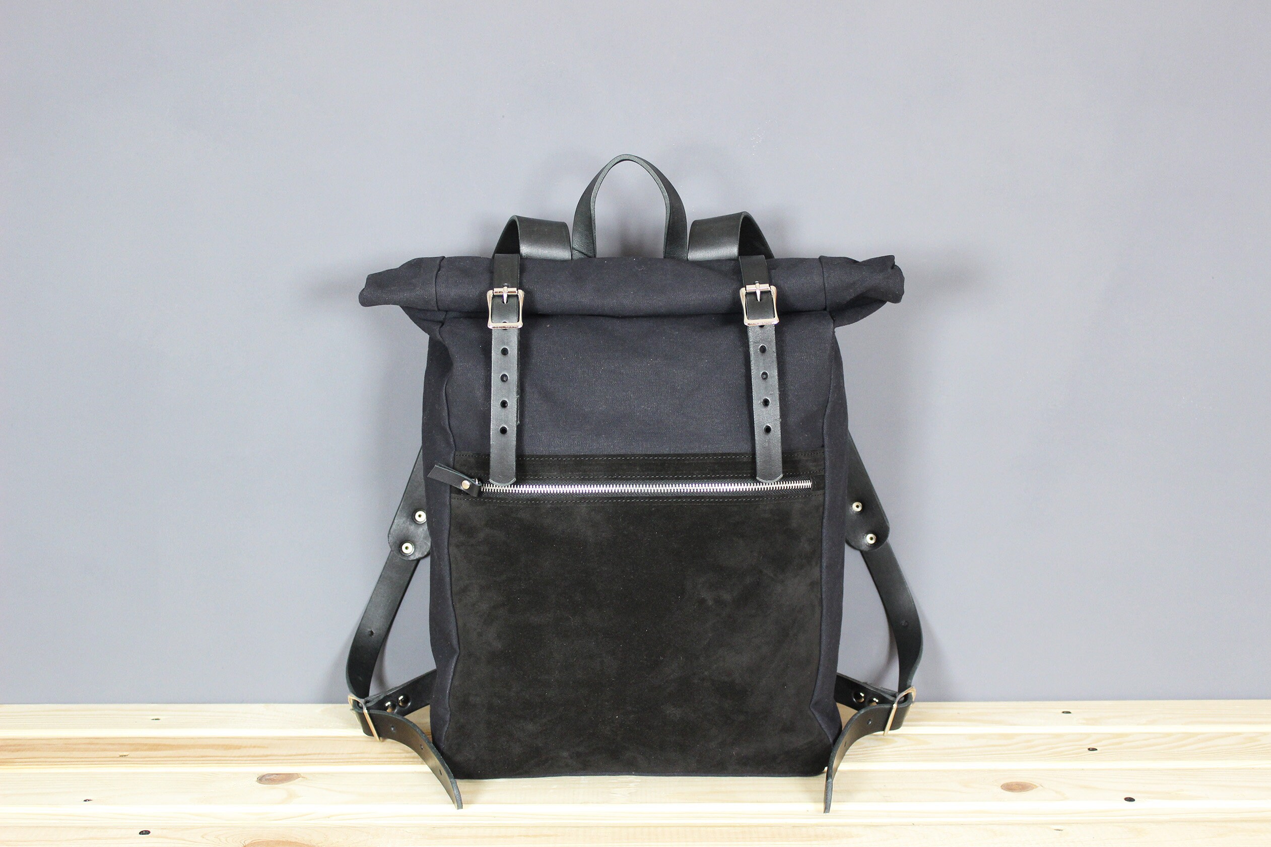 black waterproof rucksack