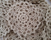 10 small beige doilies, crocheted doilies, junk journal embellishments, scrap book embellishments, beige cotton doilies, bulk lot of doilies