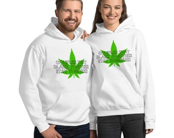 Wasted Pot Leaf Smiley Face Adult Hoodie #2235a