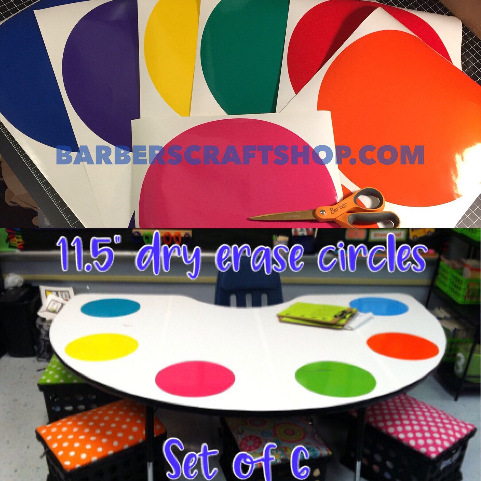 Dry erase circles set of 6. Choose your size shape & Etsy