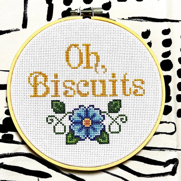 Blue Biscuits Cross Stitch Pattern Digital