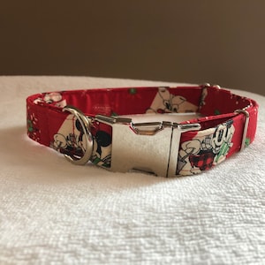 Mickey and Minnie Mouse “Happy Holidays!” Dog Collar
