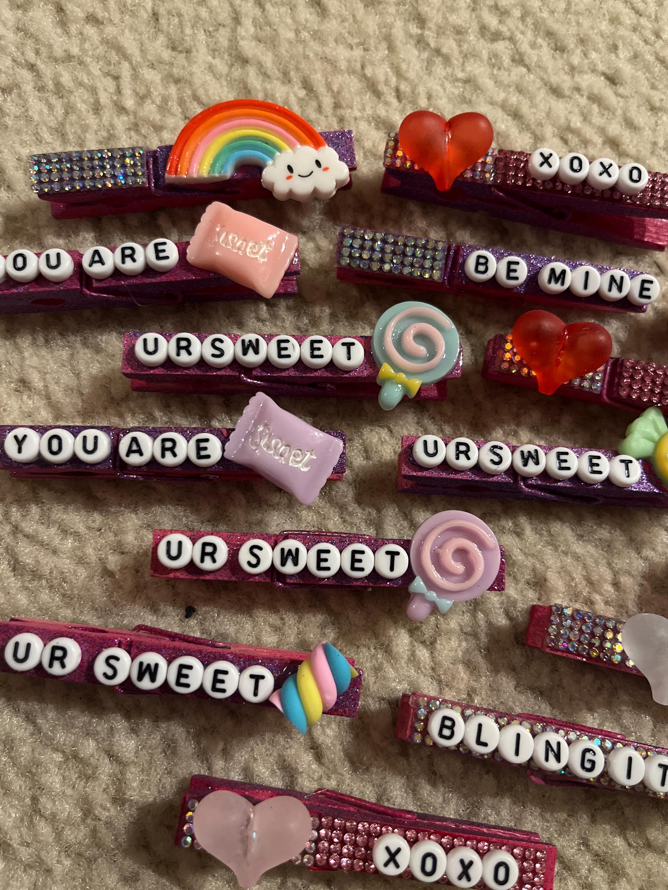 Spirit Cheer Pins— Handmade Glitter Spirit Pins Good Luck Pins Pin Me ...