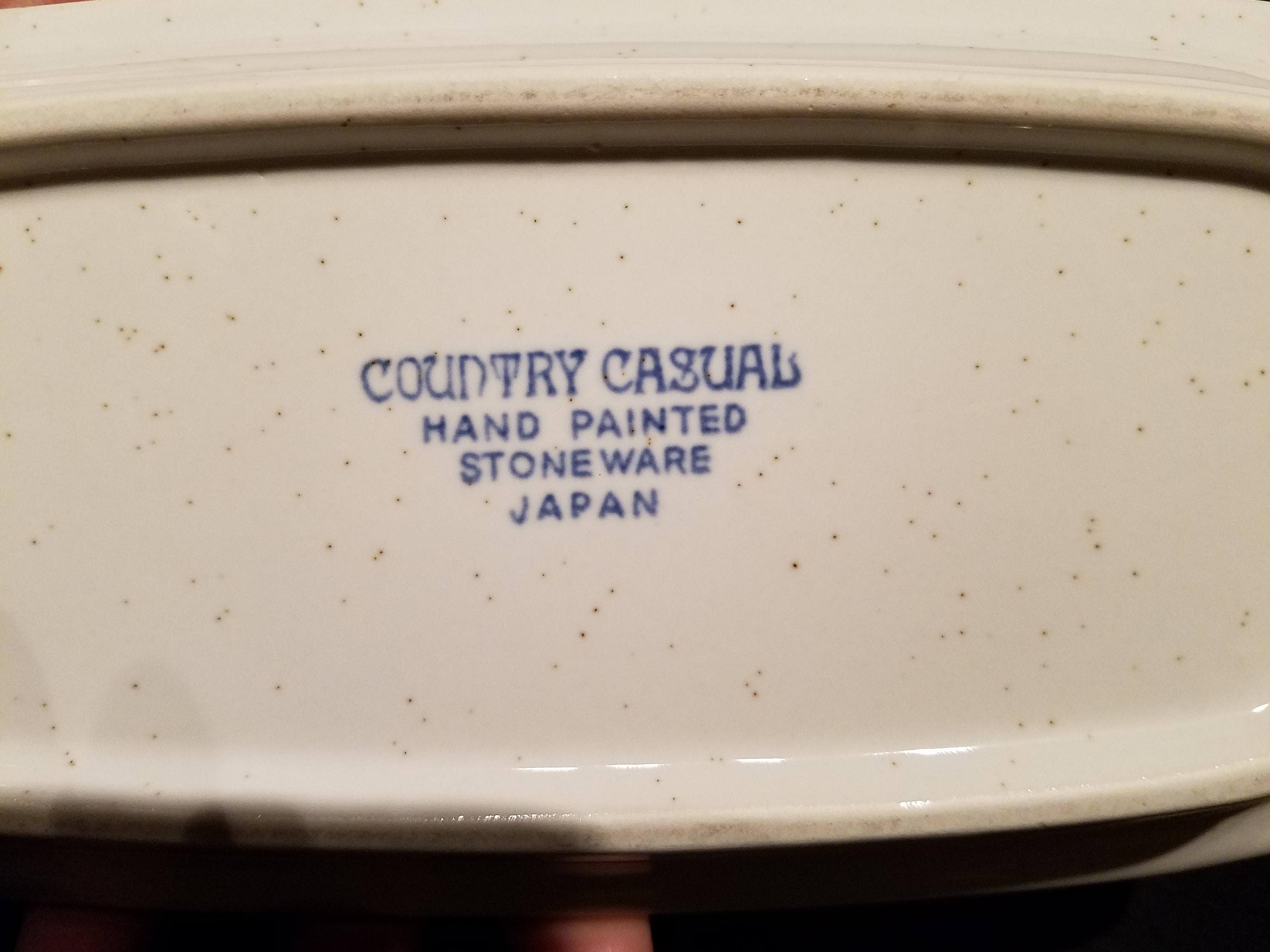 Vintage Country Casual Hand Painted Stoneware Japan Etsy