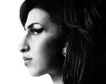 Amy Winehouse, music, amy, portrait, singer, tribute, black and white, icon
