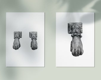 Hands of Fatima: Print, Moorish Door Knocker Art, Portugal Algarve Decor, Fine Art Paper