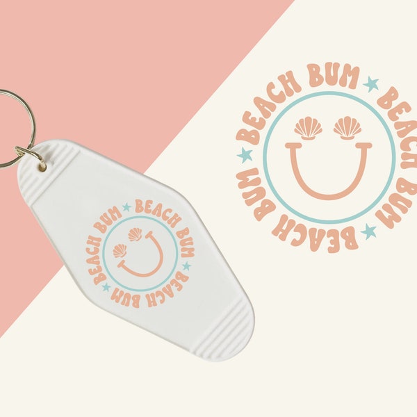 Beach Bum | Motel Keychain UV DTF | Keychain Adhesive | Motel Keychain Sticker | Motel Keychain Sticker