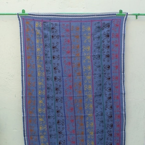 Indigo Suzani Kantha Quilt: Vintage Handmade Throw, Antique Look