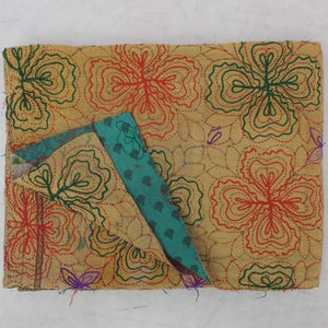 Vintage Suzani Kantha Quilt: Handmade Embroidered Throw, Antique Bedding