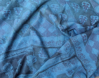 Masterpiece natürliche handgefärbte und vintage Muster Bettwäsche Quilt, blaue Quilt, handgefertigte Quilt, Vintage Textil, Baumwollstoff, Wohnkultur Geschenke