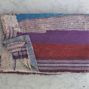 Patchwork Vintage Kantha Quilt: Hand-Stitched Cotton Throw Blanket