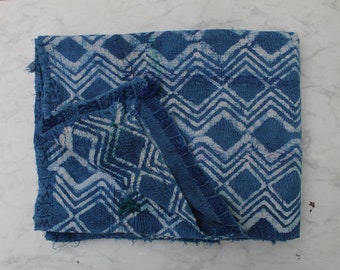 Indigo Hand block Kantha Quilts/Indian Hand Dyed/Recycle fabric quilt/kantha/Bedding/Homedecor/Throws and Blankets/Indian Quilts/Boho chic