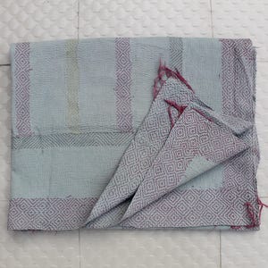 Vintage Kantha Quilt: Hand-Stitched Bengal Throw Blanket