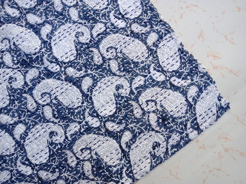 Blanket Bedspread Indigo Kantha Quilt Bedding Kantha Quilt Home Decor Amazing Indigo King Size Kantha Quilt Christmas Handmade Quilt