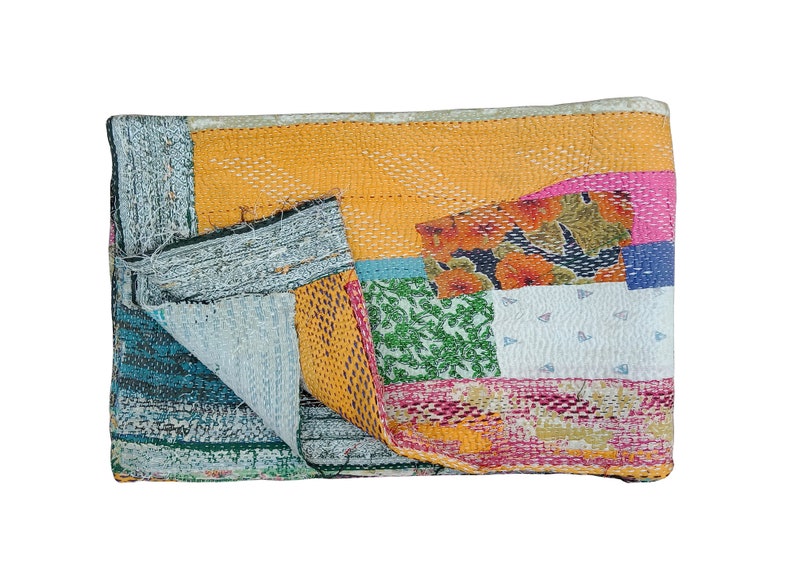 Stunning Amazing Vintage Kantha Master Rare Piece Rug Throw Heavy Unique Old Boho Bohemian Indian Hand stitched Antique Wall Hanging Quilt