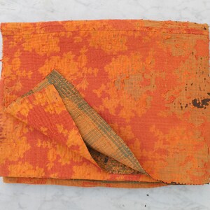 Hand Dyed Vintage Kantha Quilt: Bohemian Home Decor Throw