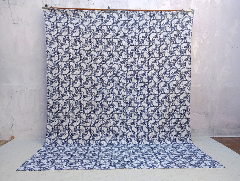 Blanket Bedspread Indigo Kantha Quilt Bedding Kantha Quilt Home Decor Amazing Indigo King Size Kantha Quilt Christmas Handmade Quilt