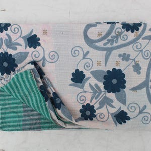 Vintage Suzani Kantha Quilt: Handmade Embroidered Throw