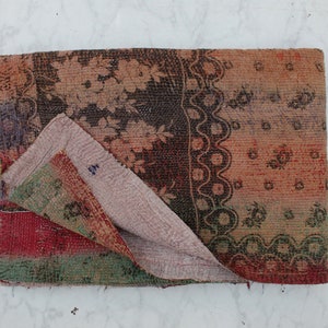 Vintage Kantha Quilt: Hand-Stitched Patchwork Blanket, Wall Hanging