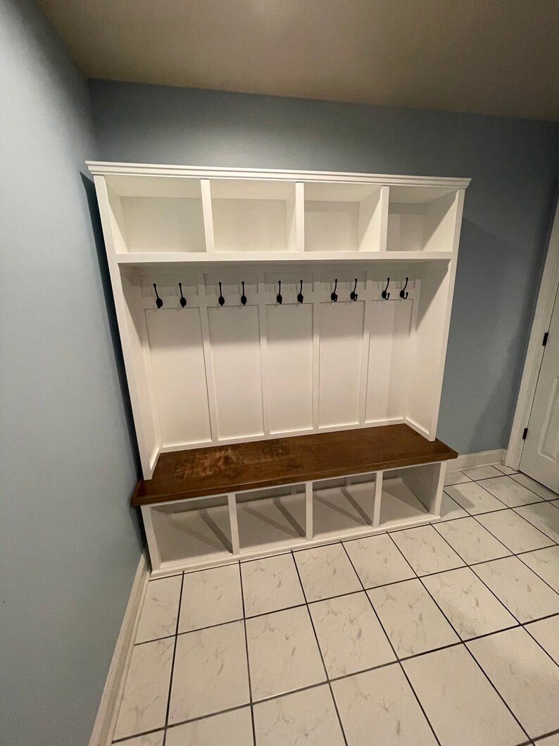 Farmhouse Hall Tree Mudroom Locker Custom Size and Color Etsy