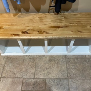 Entryway bench Farmhouse Mudroom Bench Shoe storage Bench with storage image 7