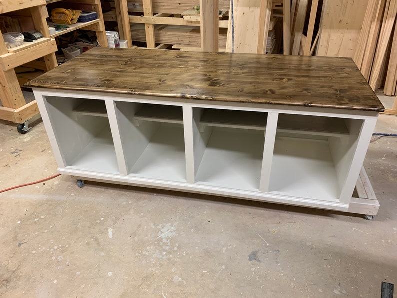 Entryway bench Farmhouse Mudroom Bench Shoe storage Bench with storage image 3