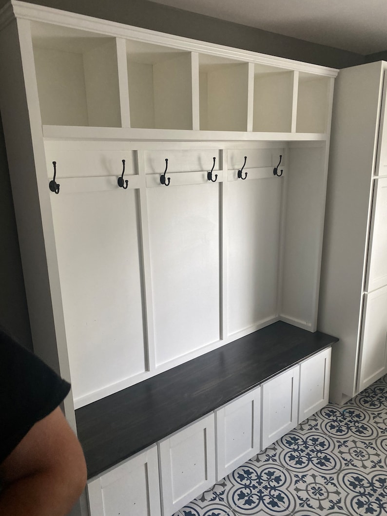 Farmhouse Hall Tree With Drawers Mudroom Locker Custom Etsy